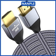 NANPLE 8K HDMI 2.1 Cable, Ultra High Speed HDMI Cable 48Gbps, Support 8K 4K 60Hz 120Hz 144Hz, ARC HD
