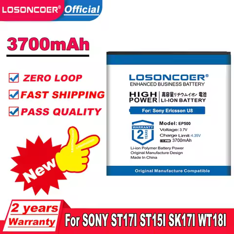 3700mAh EP500 Battery For Sony Ericsson E16i SK17i W8 ST15i U5 U8i X8 WT18i/ST15i/ E15i/E16i/U 5i/X7