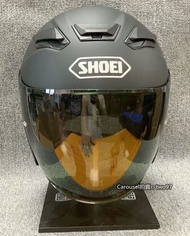 ShOEI半罩安全帽素黑色半盔踏板帽內視鏡3/4罩四分之三消光黑J-CRUISE二代男女夏四季摩托通風透氣超輕量-代購