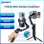 TOKQI M02 3 Axis Handheld Gimbal Stabilizer Phone Selfie Tripod with Fill Light & AI Tracker Penstab