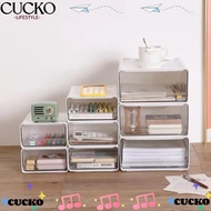 CUCKO Desktop Storage Box, Transparent Portable Office File Storage Box, Fashion Drawer Type Stack C