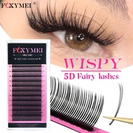 ขนตาปลอม 12แถว 5D ลายดอกไม้ Fairy C/D Curl หนามดอกไม้ผสม 8-15 มม. ปุยปุ๋ยปริมาณปัก แฟนของดอกไม้ กลาง