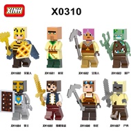 Minecraft Honey Picker Villager Woman Hunter One-Eyed Pirate Knight Blacksmith Assembled Compatible Lego Build