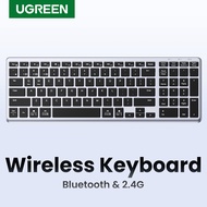 UGREEN 99-Key Bluetooth 2.4G Wireless Keyboard Metal Shell Compatible with Computer PC MacBook Pro MateBook Laptop Phone Model: KU005