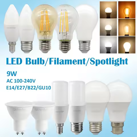 2pcs LED Filament Bulb E27 Retro 2200K 3000K 4000K Edison Vintage Lamp B22 E14 GU10 Spotlight AC 220