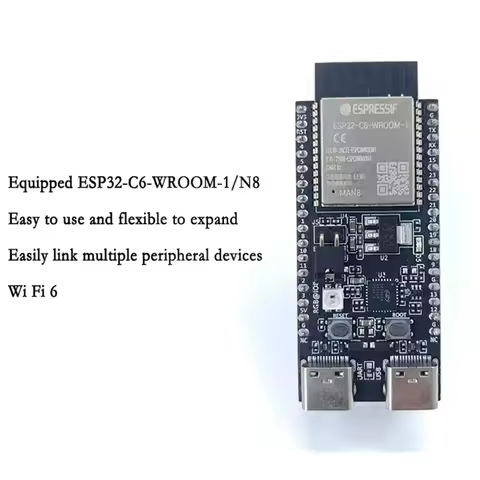 ESP32-C6-DevKitC-1 USB for CP2102 carry ESP32-C6-WROOM-1 N8 Wi-Fi 6 BLE Zigbee Thread Development Bo