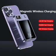 20000mAh Magnetic Qi Wireless Charger Power Bank 22.5W Fast Charging for iPhone 14 13 12 11 Samsung Huawei Xiaomi Mini Powerbank Purple 10000mAh