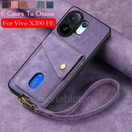 For Vivo X200 FE Matte Leather Phone Case For Vivo X200 FE X200FE VivoX200 FE VivoX200FE Card Slot W