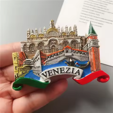 European Souvenir Refrigerator Magnets Milan, Venice, Italy European Stereo Resin Magnet Home Decor