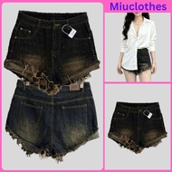 Ms 10036 Women's Stone Pressed Shorts, High Quality QC Jeans, Youthful and Dynamic, Easy to Coordina