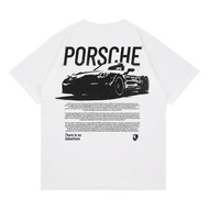 PORSCHE RACING CAR T-SHIRT | T-SHIRT WHITE VINTAGE OVERSIZE | RACING CAR T-SHIRT