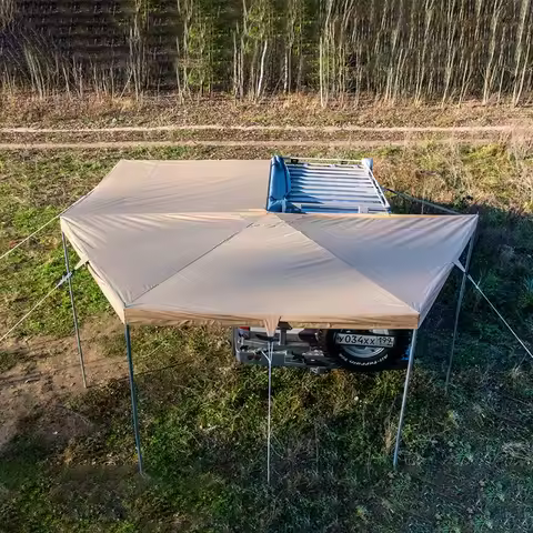 Foxwing 4x4 Car Side Awning with Annex Room 270 Degree Retractable Waterproof Oxford Fabric Outdoor 