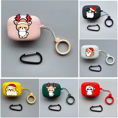 For AirPods 4 Case airpod pro funda airpods pro2 Cartoon dogs/ airpods 3 christmas Silicone Earphone
