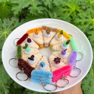 Sweet Slice Cake Fuzzy Wire Keychain | Handmade Bag Charm | Giveaway Souvenir for Birthday & Binyag