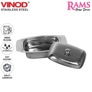 Vinod 19.5cm Stainless Steel Butter Dish with Lid / Butter Container / Cheese Dish / Butter Box / Be