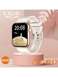 LIGE Nuevo reloj inteligente para hombre LIGE con pantalla táctil completa, llamadas, impermeable, rastreador de fitness deportivo