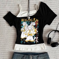 Frieren crop top shoujo gothic goth summer top tees 2000s gothic anime