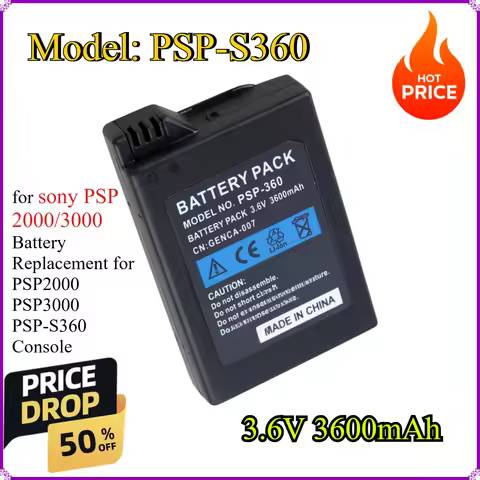 for sony PSP 2000/3000 Battery 3.6V 3600mAh Replacement for PSP2000 PSP3000 PSP-S360 Console