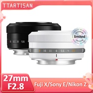 TTArtisan 27mm F2.8 APS-C Auto Focus Eye Recognition Large Aperture Prime Camera Lens for Fujifilm X