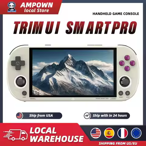 Trimui Smart Pro Handheld Game Console 4.96'' IPS Screen Linux System Joystick RGB Lighting Trimui R