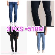 Men's skinny jeans full pants (3 pc=50Rm)