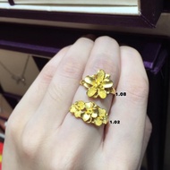 9999 Pure Gold Flower Ring 9999