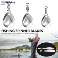 TME  8pcs Willow Leaf Fishing Spinner with Ball Bearing Swivels Sequins Tail Spinner Spinnerbait Fis