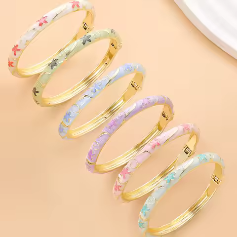 Jardme Summer Beach Colourful Starfish Bracelet for Women Elegant Enamel Dropped Glaze Cloisonne Ope