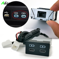 Car Charger Interface Socket Dual Type-C Quick Charger Adapter Fit For Toyota Sienna Camry Corolla R