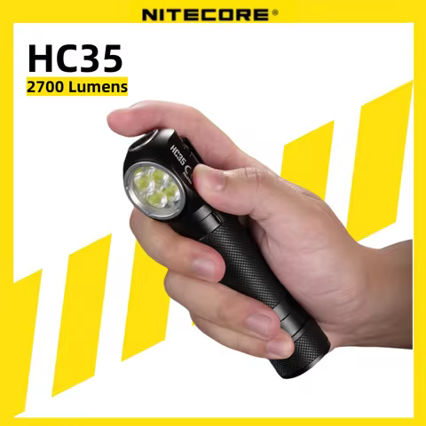 Original Nitecore HC35 Headlamp 2700 Lumens 4x CREE XP-G3 S3 LEDs Next Generation 21700 L-shaped wit