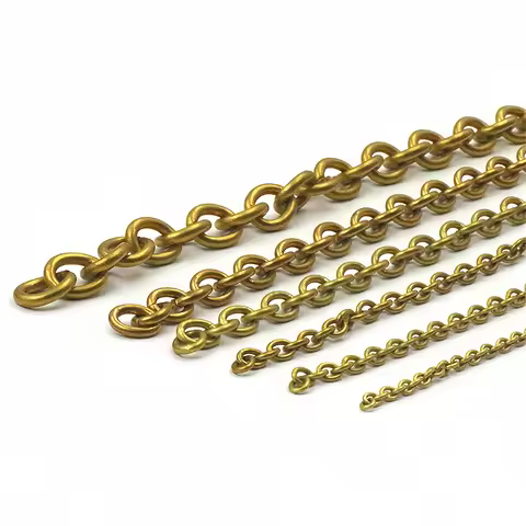 1 Meter Solid Brass O Ring Bags Chain Link None-polished Bags Straps Parts DIY Clothing Bags Necklac
