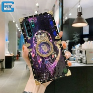 For Huawei P20 Pro / P30 Lite / P30 / P30 Pro / P40 / P40 Pro / P50 / P50 Pro Colorful Personality Glitter Case Dazzle Cool Starry Sky Flash Owl Back Cover Case With Flash Drill Bracket