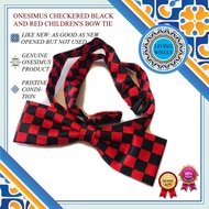 Onesimus Red and Black Checkered Young Man's Bowtie / Bow Tie