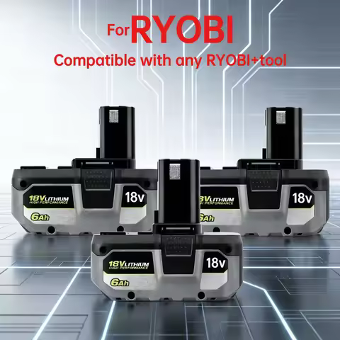 Fit RYOBI P108 18V 8.0Ah High-capacity Lithium-ion Battery Provides Long-lasting Power for RYOBI P10