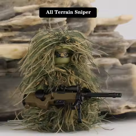 Military All-Terrain Sniper Camouflage Clothing Building Blocks Soldier Figures Weapon AWM Gun Parts