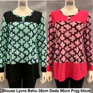 Floral blouse Lycra / baju borong murah