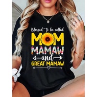 To Be Called Mom Mamaw And Great Mamaw T Shirt Short Sleeve Summer Spring Essential Women s Clothin