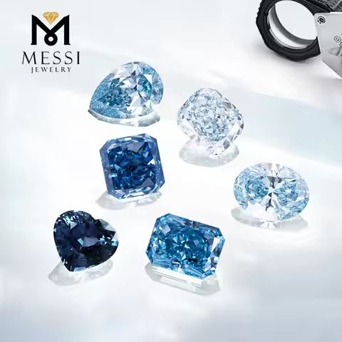 With IGI Certificates Fancy Color Lab Grown Diamonds HPHT CVD 1ct 2ct 3ct 4ct 5ct 6ct Blue Diamond W