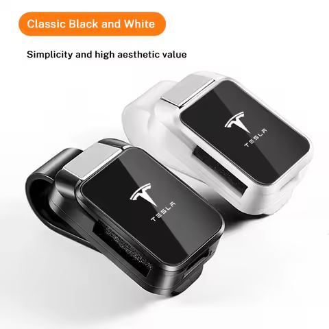 Alloy Magnetic Car Visor Sunglasses Holder Clip Eyeglasses Hanger for Tesla Model 3 Model S Model X 