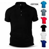 Plain Jersey Polo T Shirt Men Korean Style Fashion Slim Fit Baju Collar T-Shirt Cotton Casual Sports