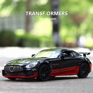 1:32 Diecast Model Car for Mercedes-Benz AMG GTR Door Open with Light and Sound Box Gift Collection