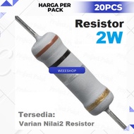 [Contents 20 PCS] 2W 5% Metal Film Resistor Carbon/ - Value 0.1R to 0.82R Ohm Low Resistance