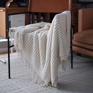 นุ่มลายสก๊อตผ้าห่มปักผ้าห่มถักโครเชต์ Air-Condition โซฟาเตียงนอนผ้าห่มผ้าคลุมเตียงผ้านวมห้องนอน