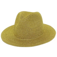 Straw Hat Shiny Fedora Hats Trilby Caps Panama Summer Fedoras Jazz Hat Breathable Sun Protuct Derby Sunhat Cap