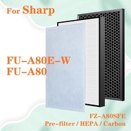 อะไหล่เปลี่ยน FUA80EW คม FZ-A80SFE เครื่องกรองอากาศ HEPA และกำจัดกลิ่นตัวกรองคาร์บอน FU-A80E-W FUA80 FU-A80 Ghnu11532 FZA80SFE FU-A80TA