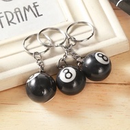 Fashion Creative Billiard Pool Keychain Table Ball Key Ring Lucky Black No.8 Key Chain Resin Ball Je