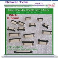 Flexible FFC FPC Cable Socket/Connector Pitch 0.5mm Drawer Top-Contact Type