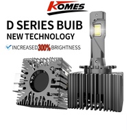 KOMES M12 Pure White LED D1S D2S D3S D4S Headlight Bulb,20000Lm 300% Brighter,Plug and Play,Convert 