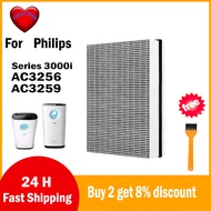 Replacement 2-in-1 HEPA Carbon Filter FY3432 FY3433 for Philips 3000i Series AC3256 AC3259 Air Purif
