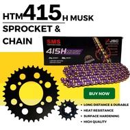 SRL115 415H MUSK-132L HTM 415 BLACK SPROCKET SET PURPLE CHAIN SRL115Z SRL115ZR FI YAMAHA YTZ5S YTZ6V